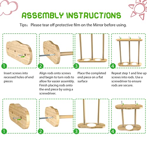 Bamboo Chick Perch with Mirror, 2 Pack - 2 in 1 Chicken perches - Image 5