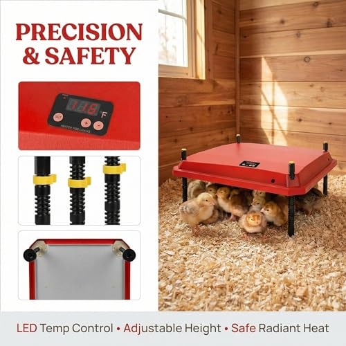 10"x10" Chick Brooder Heating Plate, Fire-Safe Adjustable Poultry Heater for Chicks - Polyester - Image 7