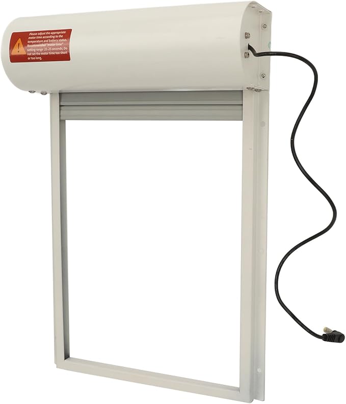 Solar Powered Chicken Coop Door, Automatic Electric Poultry Door Opener with Timer and Remote Control for Home and Farm Use (White)