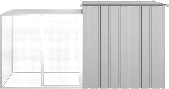 Chicken Coop Outdoor Poultry Cage, Galvanized Steel Walk-in Run for Hens, Ducks, and Rabbits, Weatherproof Large Animal Enclosure 78.7 x 35.8 x 39.4 in