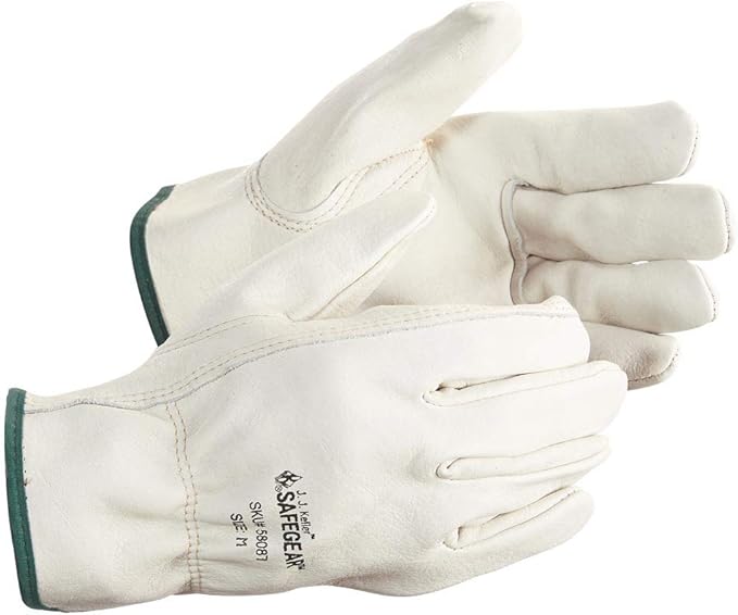 J. J. Keller & Associates, Inc. SAFEGEAR Cowhide Leather Work Gloves with Keystone Thumb