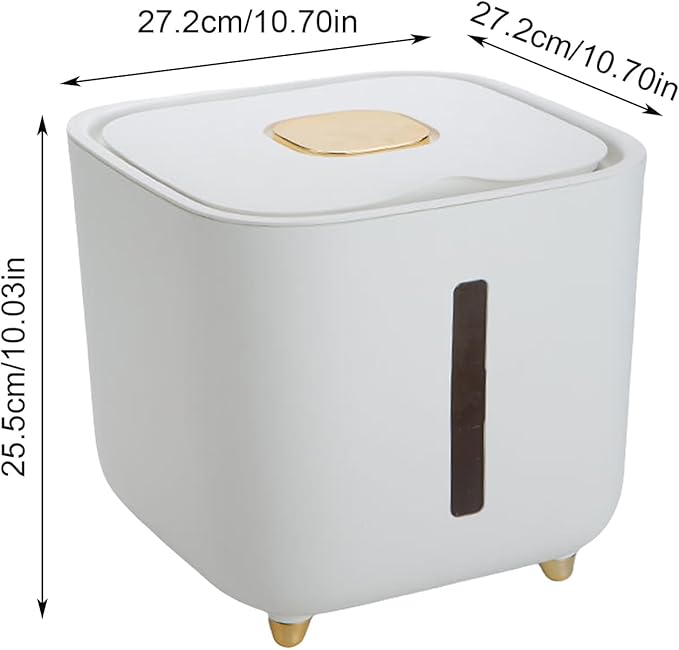 Grain Hopper - High Volume Sealed Provision Bin With Cover, Food Preservation Holder, Large Household Supply Vault, Animal Feed Reservoir, Clear Level Display | for Home Cupboard Pet Feeding Managemen