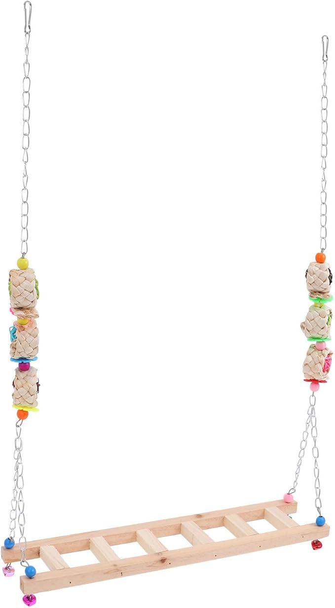 ibasenice Chicken Perch and Coop Ladder Accessory Wooden Climbing Swing Ladder for Rooster and Hen Pet Cage Suitable for Chicken Activity and Outdoor Use Random Color