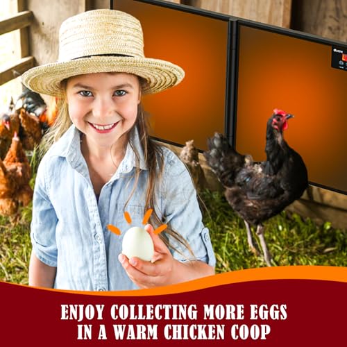 Chicken Coop Heater Inside Coop with Remote Control - Dark black 2G-Controller, 180W Foldable Radiant Heaters - Image 5