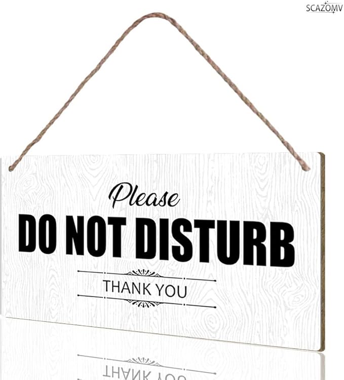 SCAZOMV Please Do Not Disturb Thank You Wood Sign Decor Funny Rustic Wood Front Door Sign Vintage Wall Hanging Plaque Porch Yard Studio Office Home Farmhouse Decor 10''x 5''