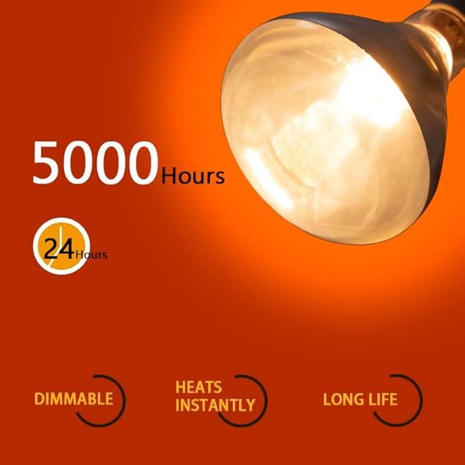 2 Pack 250W Heat Lamp Clear Infrared Bulbs Glass Lamp Bulb for Food Service, Brooder Bulb, Chicks, Pet, Bathroom, Light Therapy Use E26 Base, Flood Light Heat Lamp