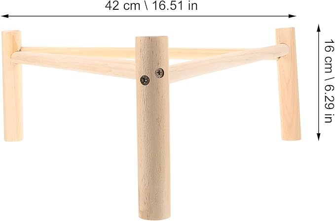 Kisangel Wooden Chicken Perch Roosting Bar Triangle Stand 42cm Equilateral X 16cm High Natural Wood Bird Playground for Chicken Coop Accessories