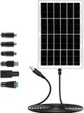 12V Solar Panel with 6 Optional Adapter Plugs,10W Solar Panel Battery Charger Portable for Vehicle Gate Opener Electrical Fence Chicken Coop Lawn Tractor Boat