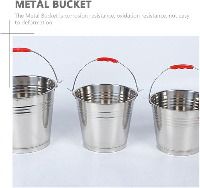 Kichvoe Stainless Steel Bucket with Lid Water for Farm Use Milking and Home Heavy-duty Pickup Bucket for Easy Carrying and Cleaning