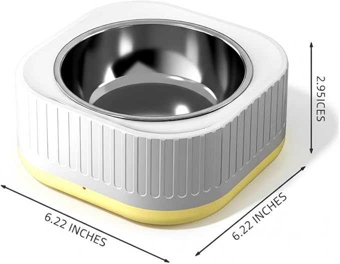 Heated Water Bowl, with Waterproof Design, Keeps Water Warm (35-40°C) in Gardens, Thermostatic Control Anti-Freeze Heated Pet Water Bowl for Chicken,Duck,Goose,Rabbit (Yellow)