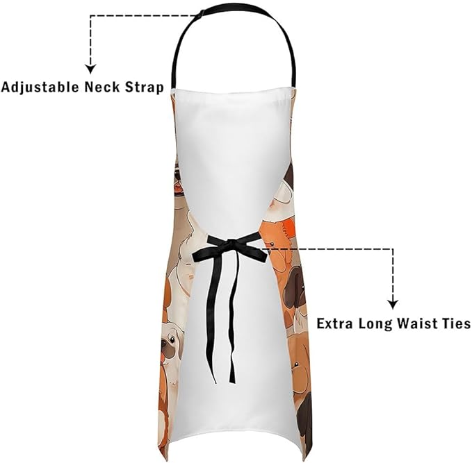 jejeloiu Cartoon Cats Apron for Women Men 26"x31"