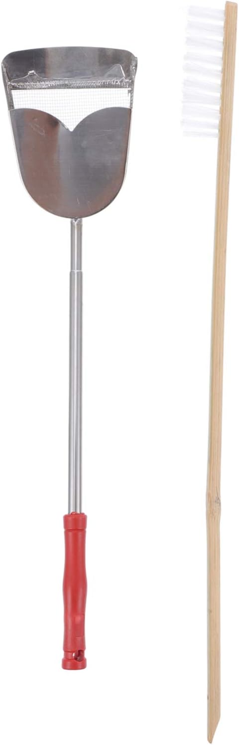 Mipcase 2pcs Parrot Bird Cage Cleaning Brush and Shovel Set Handle Tools for Easy Daily Cleaning Create Environment for Your