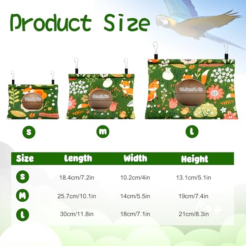 Rypet Bird Nest House, Bird Bed for Cage - Medium (Pack of 1), Green, Cotton, Hanging Hammock Bird Hut - Image 2