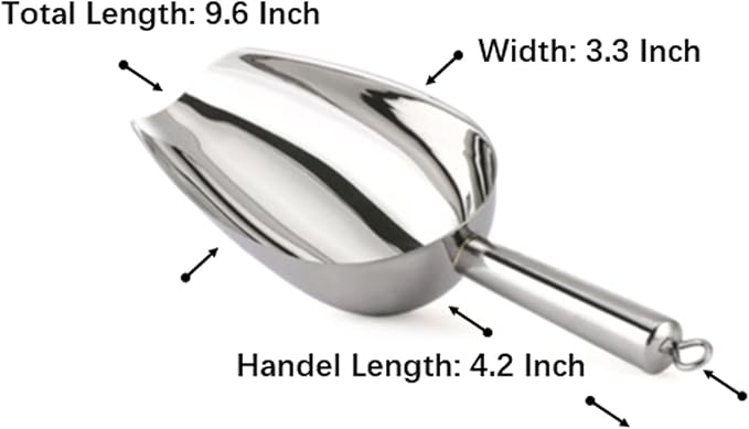 Small Metal Ice Scoop for Freezer - Stainless Steel Ice Scoop for Ice Machine,Small Ice Scooper for Ice Bucket,8 Oz Ice Cube Scoops for Freezer Bin,Heavy Duty,Dishwasher Safe