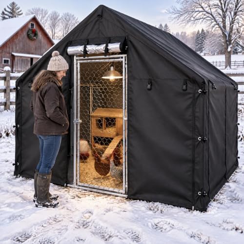 Chicken coop Cover, Waterproof in Winter. Suitable for Rooftop Chicken coops, Full Coverage. Black (No Chicken coop - Image 7