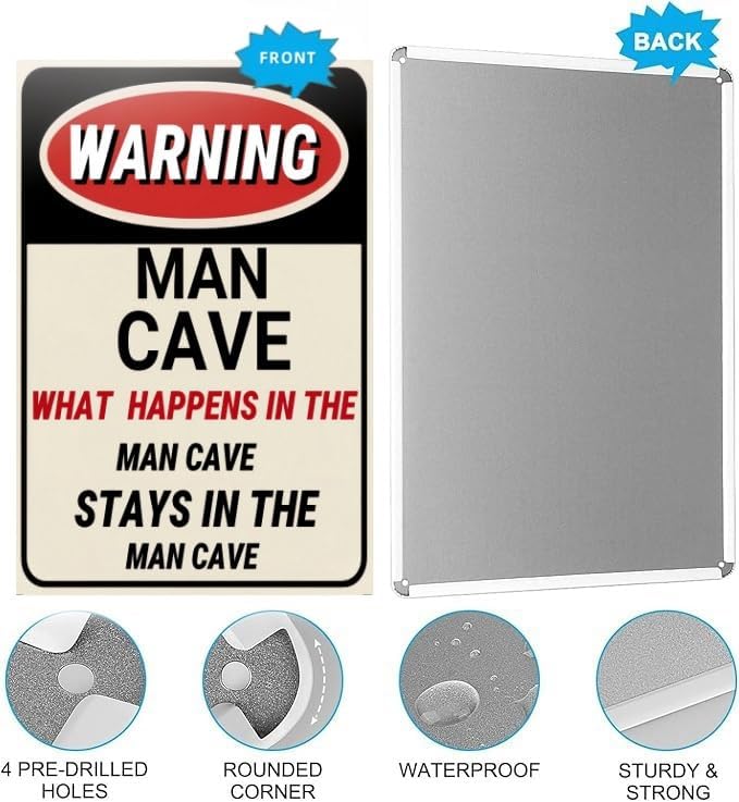 Funny Metal Tin Sign – Vintage Wall Decor for Man Cave, Garage, or Home Bar, Humorous Gift for Men, 8x12 Inch