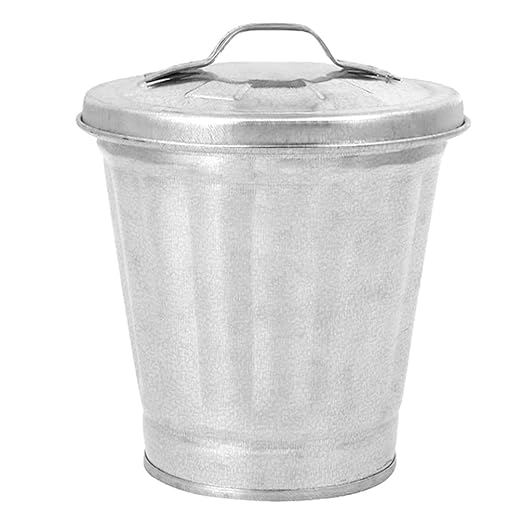 TOYANDONA Galvanized Trash Can Bucket Decorative Garbage Waste Basket Vintage Farmhouse Metal Utility Pail Desktop Garbage Bin Mini Wastebasket Trash Can Holder Flower Pot