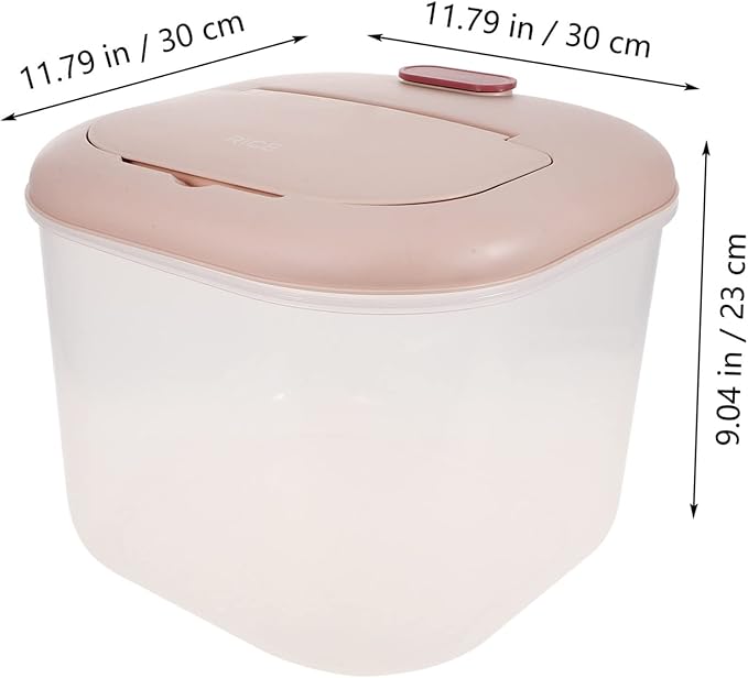 Luxshiny 10kg Sealed Storage Bin for Rice and Grains Airtight Food Containers Lids Pantry Organizing