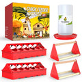 Chick Feeder and Waterer Kit, Baby Chicken Supplies with Chicks Perch - Red 1, Plastic, 5 Pack, Plastic Feeder Trough and 1.2L Waterer by Kculehtlla