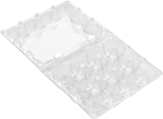 40 Pack Plastic Egg Cartons Bulk, 12 Count Chicken Duck Eggs, 1 Dozen Jumbo Clear Refrigerator Egg Trays