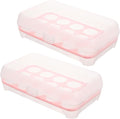ARTIBETTER 2pcs Plastic Egg Tray Egg Organizer Storage Box for Kitchen Storage Rack Container Safe Fresh Holder