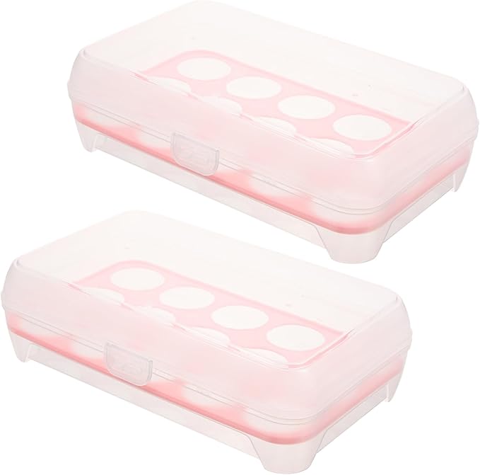 ARTIBETTER 2pcs Plastic Egg Tray Egg Organizer Storage Box for Kitchen Storage Rack Container Safe Fresh Holder