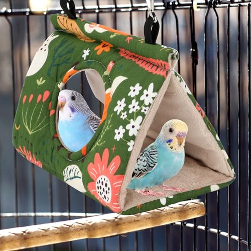 Rypet Bird Nest House, Bird Bed for Cage - Small (Pack of 1), Green, Cotton, Hanging Hammock Bird Hut - Image 4