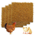 4 PCS Washable Chicken Nesting Pads,11.8x11.8 Artificial Grass Turf Reusable Chickens Nest - Yellow, Polyethylene (PE) by MUYG