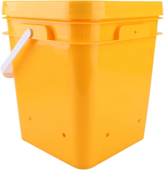 High Capacity Automatic Chicken Waterer Bowl with 12L Handheld Bucket Gravity Watering System for Quail, Easy Installation - Durable Plastic (Bucket + Big Blue Bowl + Black Screws)