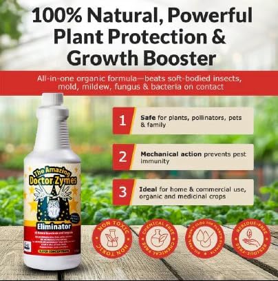 Eliminator® Natural Insecticide & Fungicide – Professional Pest Control for Spider Mites, Aphids & Powdery Mildew – Oil-Free, Residue-Free Plant Protection for Homes, Gardens & Professional Operations