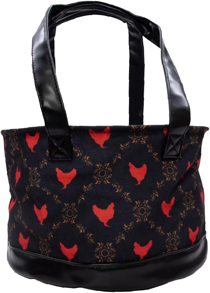 Fluffy Layers by RentACoop Egg Collecting Bag – Durable Coated Canvas and Easy-to-Clean Bottom & Handles – Reusable Farm Egg Basket (Haute Coopture)