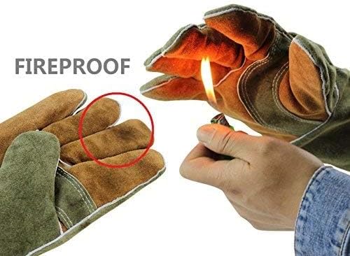 INNO STAGE Welding Gloves Heat Resistant 16 Inches Cowhide 662 ℉ Leather Forge Mig Welder Gloves for BBQ