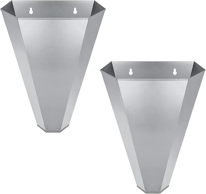 Medium-Sized Galvanized Steel Chicken Restraining Cone for Poultry, Suitable for Large Layers, Broilers, Roasters, and Turkeys Up to 8 Pounds - Flat-Back Killing Cone, Easy to Clean