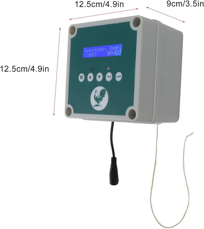 Automatic Chicken Coop Door Controller, IP44 Cage Opener Remote Control Poultry House Door Actuator Motor Kit with Timer Light Sensor for Chicken, Duck, Goose (US Plug)