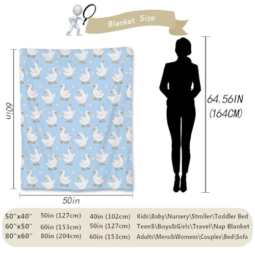 Cute Goose Blanket Gifts, Stars and Water Ripples Flannel Throw Blanket for Couch - 60×50 Inch, Travel & Home Decor - Image 3