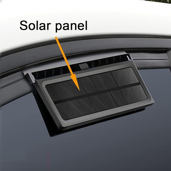 Car Solar Powered Window Exhaust Fan,Car Air Purifier,Car Solar Power Air Vent Radiator Fans for Backseat or Frontseat,Vehicle Ventilation Fan(Black)