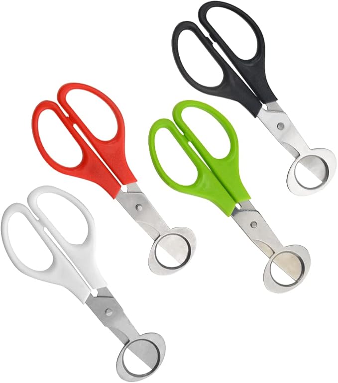 24Pack Stainless Steel Quail and Pigeon Egg Cutter Scissors Tool for Home Kitchen (Four Colors)