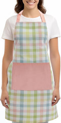 COTTON CRAFT Spring Pantry Apron - Easter Summer Chef Apron-Premium Cotton Adjustable Apron with Pocket and Long Waist Ties
