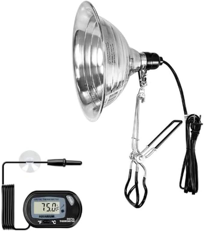 Simple Deluxe 1-Pack Clamp Lamp Light with 8.5 Inch Aluminum Reflector up to 150 Watt E26 (no Bulb Included), Silver and Black