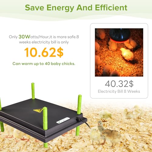 Tetuga Brooder Heat Plate 12 X 16” Chick Heating Plate Warm Up to 30 Chicks - 12x16 Inch - Image 4