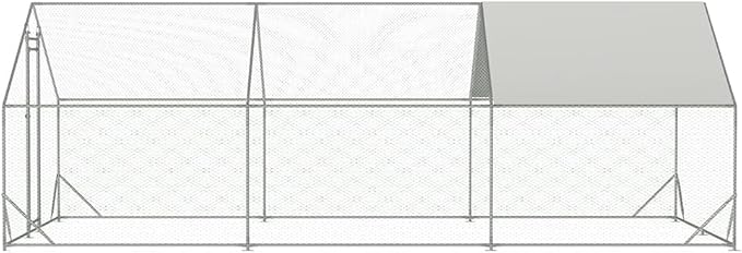 Large Metal Chicken Coop,Walk-in Poultry Cage,Outdoor Hen Run House with Waterproof and Anti-Ultraviolet Cover Rabbits Habitat Cage for Outdoor