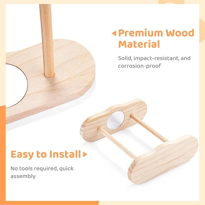 Wood Chicken Roosting Bars, Chick Stand Training Perches, 2 Pcs Wooden Chick Perches for Entertainment, Chick Jungle Gym Perch Toys for Coop & Brooder