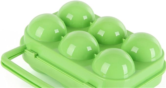 FantasyDay 6 Grids Egg Holder - Sturdy Shockproof Durable Carton Container With Lid for Refrigerator - Large Capacity Organizer Box for Home Kitchen Outdoor Picnic Hiking Storage