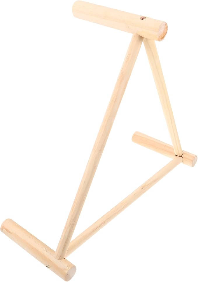 Triangular Wooden Chicken Perch Stand 42cm Equilateral X 16cm High Natural Wood Roosting Bar Chicken Coop Accessory