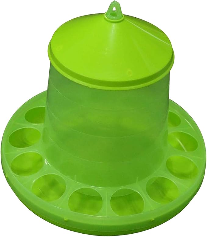 Chicken Feeder Waterer Feeding Container Breeding Supplies Feed Bucket Barrel Automatic Poultry Feeder for Ducks, Quails, Goose, Hen, Birds, 28x24cm No Bracket