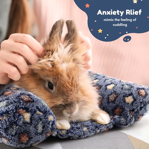 Rabbit Bed with Pillows, Dual-Sided 17"x15" Washable Lounger Pad - Small, Navy Star, Polyester - Image 6