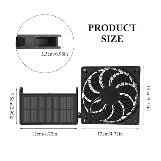 12V DC 1.8W Solar Charging 4.72-inch Fan Provides Exhaust Ventilation and Cooling for The pet House