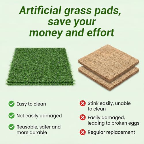 12Pack Chicken Nesting Box Pads for Chicken Coop 12"x12" Reusable Nesting Box Liners Pads - 11.8 × 11.8 inches, Green - Image 7