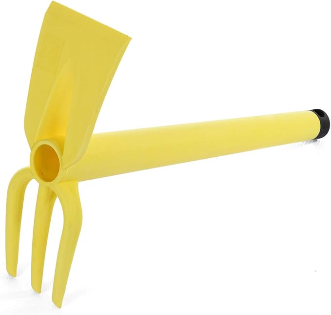 Mintra Garden Tool Set, 4 Piece Heavy Duty Gardening Tools Including Cultivator, Trowel, Shovel & Rake, Durable Poly Material & Non-Slip Handle, Garden Hand Tools Set for Gardening Gift, Yellow