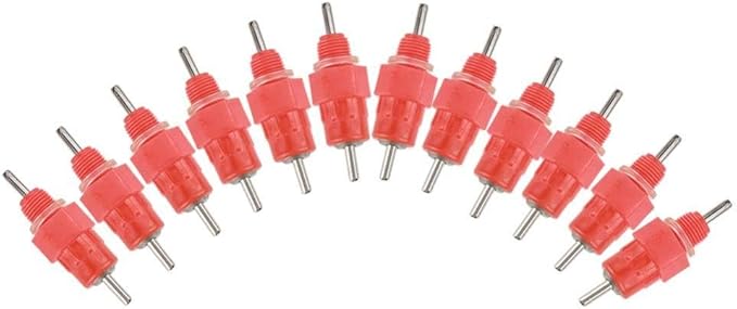 50Pcs Chicken Nipple Feeder, Automatic Chicken Waterer Nipple Drinker Feeders, Water Drinker Duck Hen Poultry Drinker, Fowl Drinker Kit for Chicken Quail Duck
